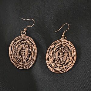 Elegant Woven Copper Earrings